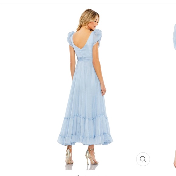 Mac Duggal RUFFLE TIERED METALLIC RUCHED SHOULDER DRESS - Picture 2 of 5